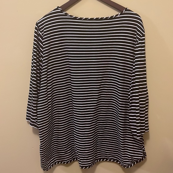 Ruby Rd. Black and white striped Top 2X - Picture 3 of 3